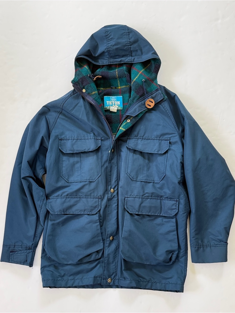 Vintage Woolrich Teton Navy Blue Hooded Jacket Size Medium